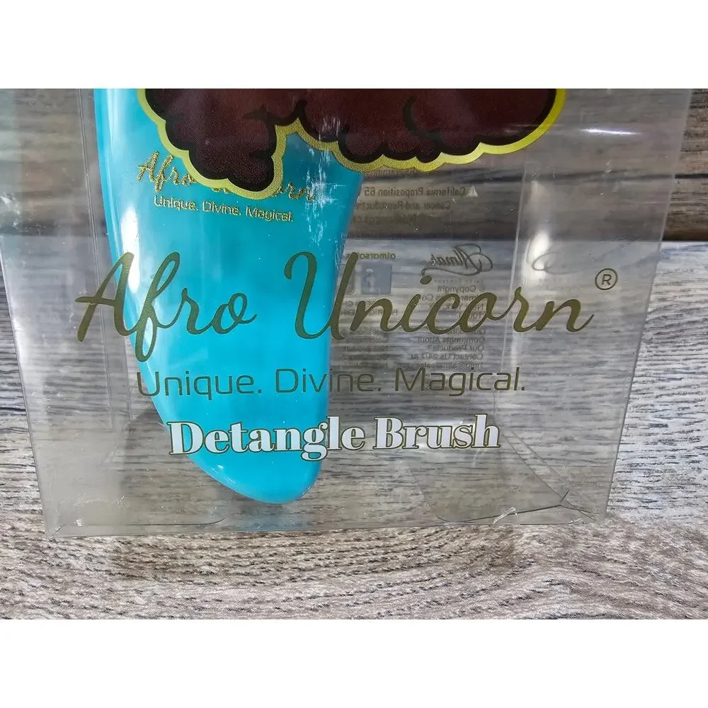 Afro Unicorn Printed Paddle Detangle Hair brush Green
